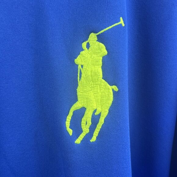 Polo Ralph Lauren Big Pony Logo ‎Hoodie Boys XL Pullover Blue Neon Preppy Fall - Picture 4 of 13